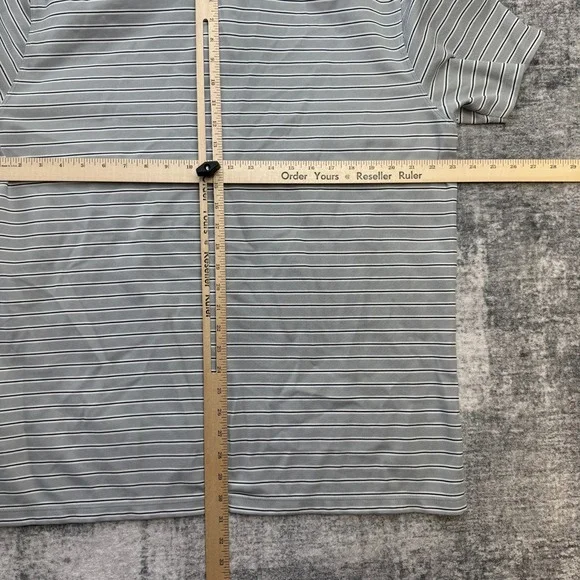 Nike Golf Polo Shirt Mens XL Gray Victory Striped Dir Fit Performance Travel - Picture 8 of 9